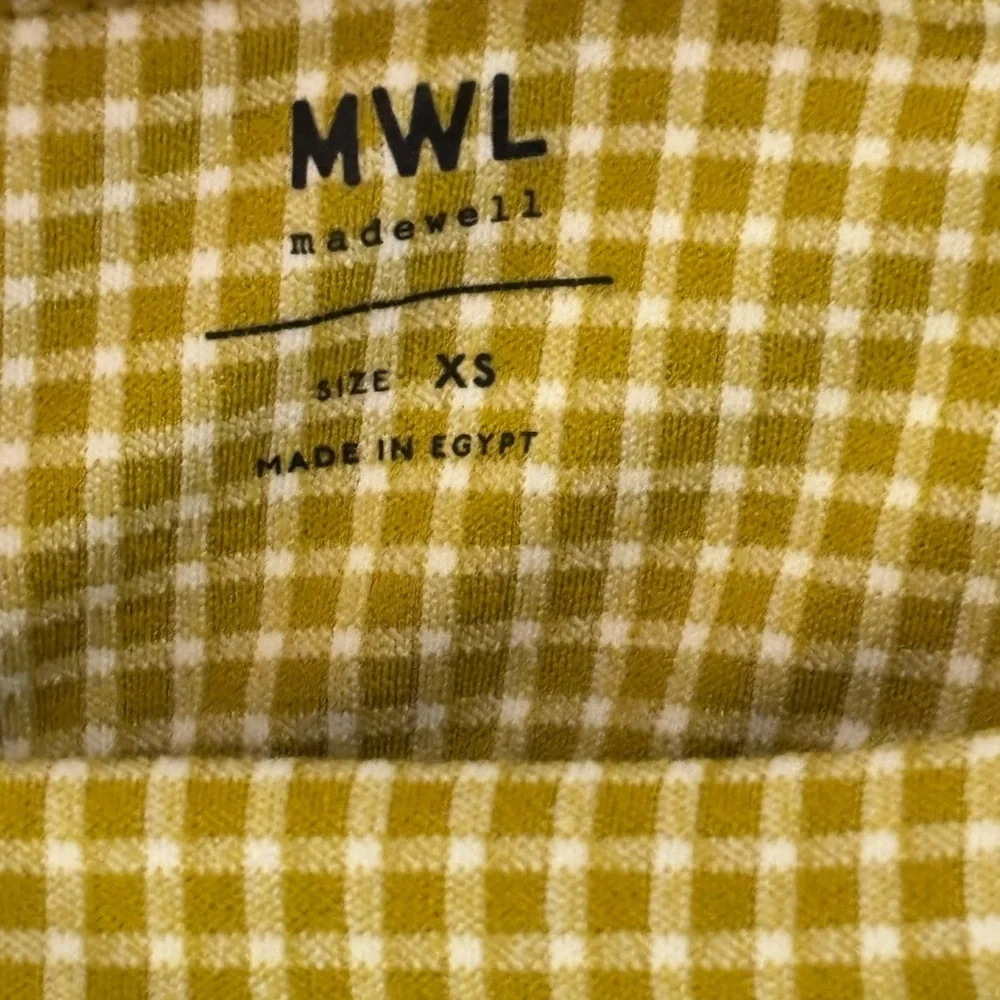 Madewell Green Gingham Crop Top with built in shelf bra - Picture 4 of 4